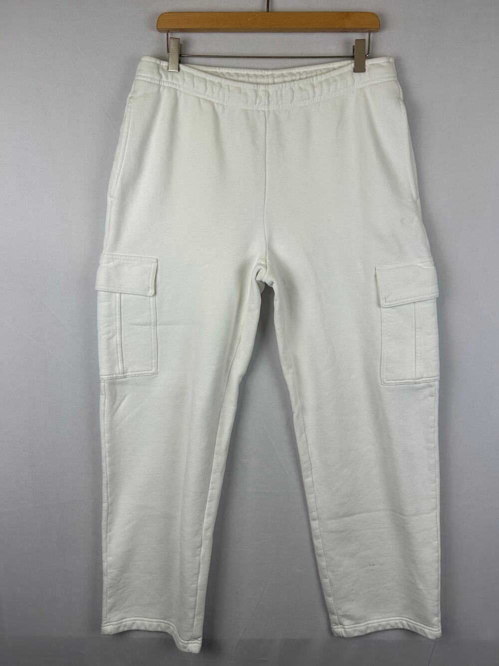 TNA Sweatfleece Cozy Fleece Mega Fit White Cargo Sweatpants Women's Size L